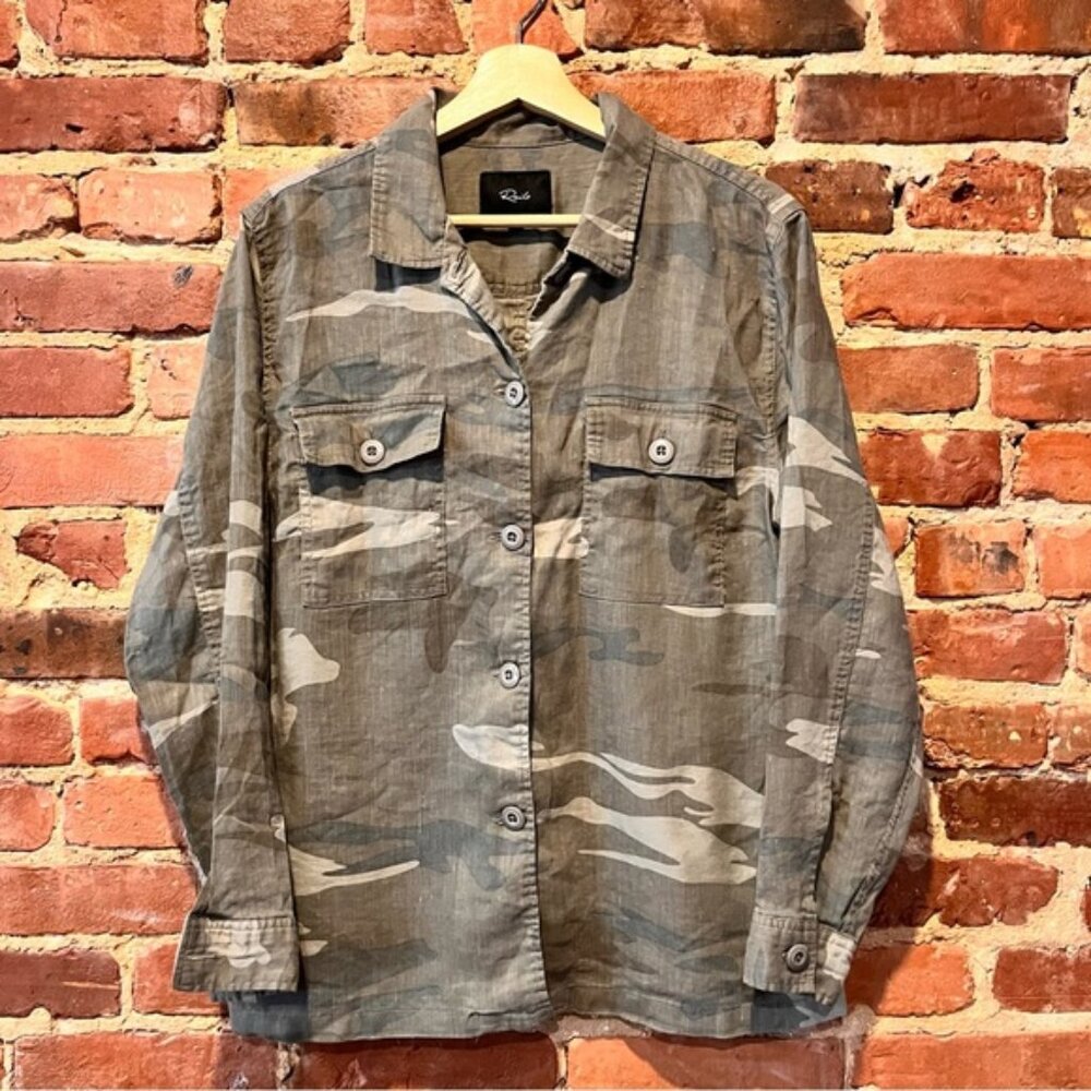 Rails Everett in Camo Size Small Linen/Rayon Blen… - image 1
